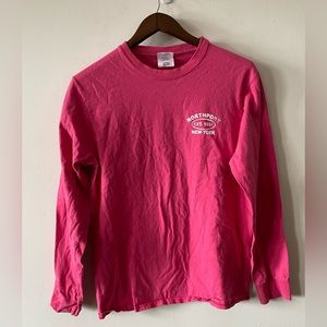 Pink long sleeve crew neck shirt
